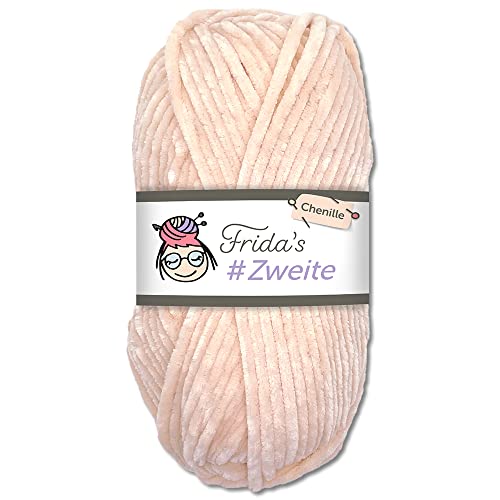 Frida's #Zweite Wolle 100g Chenille Wolle Amigurumi Stricken & Häkeln weich (53 - Hellrosa) von Frida's Wollhaus