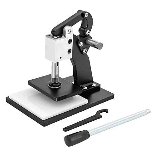 Fridgestea Hand Leder Schneidemaschine Tiefes Kehlendesign, Multifunktional Stanzmaschine mit 12-mm-Lederstanzung mit PVC-Pad, Handpressform-Lederstanze für Leder/Silikon/Buchbinden/Schuhindustrie von Fridgestea