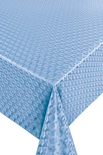 Tischdecke 130x160cm Scala 3D Cube Blue Seidenglanz Made in Germany von Friedola
