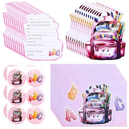 12 Stück Einschulung Einladungskarten, Einladung Einschulung Mädchen, 12 Deutsche Einladungskarten 12 Umschläge 12 Aufkleber, Ideal für die Einschulungsfeier Perfekte Art, Freunde & Familie Einzuladen 12 Stück Einschulung Einladungskarten, Einladung Einschulung Mädchen, 12 Deutsche Einladungskarten 12 Umschläge 12 Aufkleber, Ideal für die Einschulungsfeier Perfekte Art, Freunde & Familie Einzuladen von Friedwohl