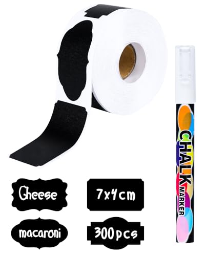 300 x Tafel Aufkleber, Etiketten Selbstklebend, mit 1 Stift, Wasserdichte, Küchen Klebeetiketten Partner, Tafeletiketten, abwischbar, abziehbar, Tafelsticker für Gewürzgläser, Marmelade laschen, 4x7cm 300 x Tafel Aufkleber, Etiketten Selbstklebend, mit 1 Stift, Wasserdichte, Küchen Klebeetiketten Partner, Tafeletiketten, abwischbar, abziehbar, Tafelsticker für Gewürzgläser, Marmelade laschen, 4x7cm von Friedwohl