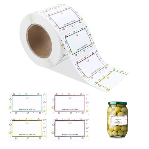 600 Stück Marmeladen Etiketten, Selbstklebend Etiketten, Etiketten Marmeladengläser, Aufkleber für Gläser, für Gewürzgläser, Marmeladen, Flaschen, Gefrieretiketten Vierfarbig 50 * 30mm 600 Stück Marmeladen Etiketten, Selbstklebend Etiketten, Etiketten Marmeladengläser, Aufkleber für Gläser, für Gewürzgläser, Marmeladen, Flaschen, Gefrieretiketten Vierfarbig 50 * 30mm von Friedwohl