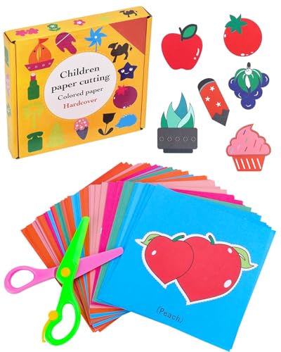 Friedwohl Papierschnitt Set Kinder, 1 Stück Kinder Sicherheit Schere + 96 Blatt Papier, Spaßige Papierschnittkunst und Basteln Aktivitätsset, DIY Lernspielzeug, für Basteln, Vorschule, Kindergarten Friedwohl Papierschnitt Set Kinder, 1 Stück Kinder Sicherheit Schere + 96 Blatt Papier, Spaßige Papierschnittkunst und Basteln Aktivitätsset, DIY Lernspielzeug, für Basteln, Vorschule, Kindergarten von Friedwohl