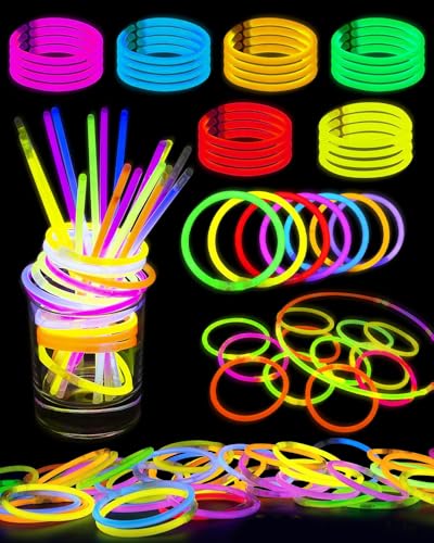 Knicklichter Party Set, Helle Knicklichter Party Set für Kinder, 100 Stück Leuchtstäbe, 100 Verbinder, 5 Farben, Neon Knicklichter Ketten Sets für Halloween decoratio, Party Deko Knicklichter Party Set, Helle Knicklichter Party Set für Kinder, 100 Stück Leuchtstäbe, 100 Verbinder, 5 Farben, Neon Knicklichter Ketten Sets für Halloween decoratio, Party Deko von Friedwohl