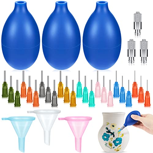 Frienda 3 Sets Slip-Anhänger-Flasche für Keramik, Glasur, Präzisionsspitze, Applikator, Klebstoffflasche, Gleitwerkzeug für Ton, mit 24 Nadeln in verschiedenen Größen, 3 Fülltrichter, Tonkeramik (blau Frienda 3 Sets Slip-Anhänger-Flasche für Keramik, Glasur, Präzisionsspitze, Applikator, Klebstoffflasche, Gleitwerkzeug für Ton, mit 24 Nadeln in verschiedenen Größen, 3 Fülltrichter, Tonkeramik (blau von Frienda