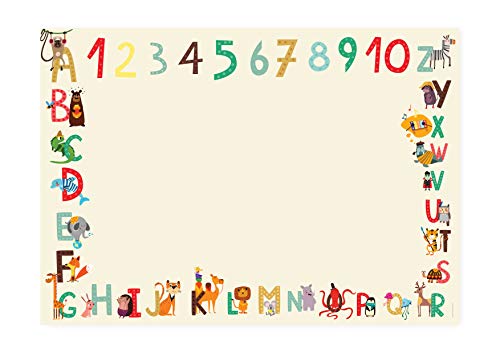 Friendly Fox ABC Kinder Schreibtischunterlage Papier, Notizblock für Kinder als Mal- oder Schreibunterlage Kinder Jungen Mädchen Kindergarten Vorschule Grundschule von Friendly Fox