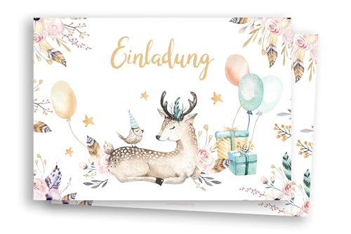 Friendly Fox Aquarell Reh Einladung, 12 Einladungskarten Rehkitz zum Kindergeburtstag, DIN A6 Einladungskarten Junge Mädchen, Waldtiere Reh Friendly Fox Aquarell Reh Einladung, 12 Einladungskarten Rehkitz zum Kindergeburtstag, DIN A6 Einladungskarten Junge Mädchen, Waldtiere Reh von Friendly Fox