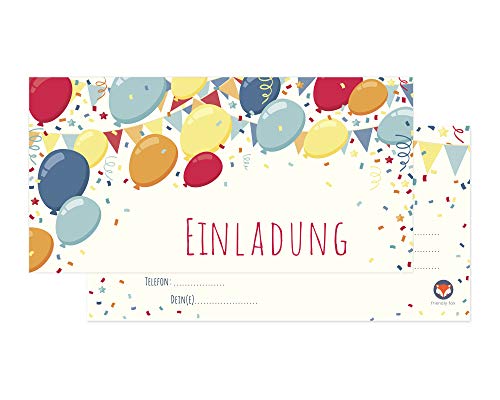 Friendly Fox Ballons Einladung Kindergeburtstag - 12 neutrale Einladungskarten Geburtstag Kinder inkl. 12 Umschläge - neutrale Geburtstagseinladungen Friendly Fox Ballons Einladung Kindergeburtstag - 12 neutrale Einladungskarten Geburtstag Kinder inkl. 12 Umschläge - neutrale Geburtstagseinladungen von Friendly Fox