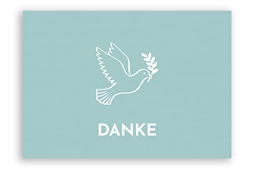 Friendly Fox Dankeskarten Taube, 12 Danke Karten Taube, Klappkarten mit Umschlag in DIN A6 Format, Dankeschön Taufe Konfirmation Kommunion, mint Friendly Fox Dankeskarten Taube, 12 Danke Karten Taube, Klappkarten mit Umschlag in DIN A6 Format, Dankeschön Taufe Konfirmation Kommunion, mint von Friendly Fox