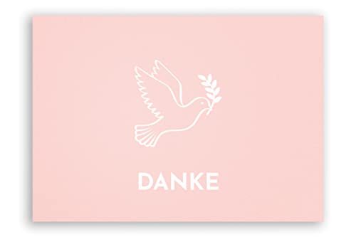 Friendly Fox Dankeskarten Taube, 12 Danke Karten Taube, Klappkarten mit Umschlag in DIN A6 Format, Dankeschön Taufe Konfirmation Kommunion, rosa Friendly Fox Dankeskarten Taube, 12 Danke Karten Taube, Klappkarten mit Umschlag in DIN A6 Format, Dankeschön Taufe Konfirmation Kommunion, rosa von Friendly Fox