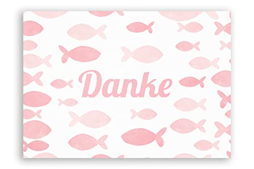 Friendly Fox Dankeskarten Fische, Danke Taufe Konfirmation Kommunion, 12 Dankeschön Karten, Blanko Klappkarten mit rosa Fischen, Karte Danke Set Friendly Fox Dankeskarten Fische, Danke Taufe Konfirmation Kommunion, 12 Dankeschön Karten, Blanko Klappkarten mit rosa Fischen, Karte Danke Set von Friendly Fox