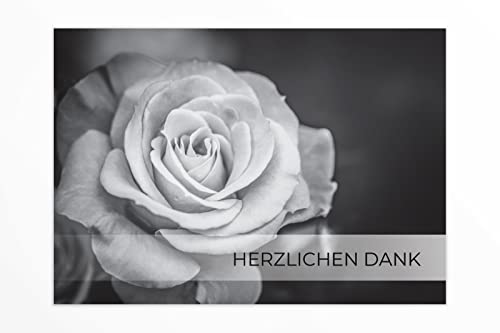 Friendly Fox Danksagungskarten Rose, 12 Danke Karten mit Umschlag, A6 Klappkarten mit Rose, Danke nach Beerdigung Friendly Fox Danksagungskarten Rose, 12 Danke Karten mit Umschlag, A6 Klappkarten mit Rose, Danke nach Beerdigung von Friendly Fox