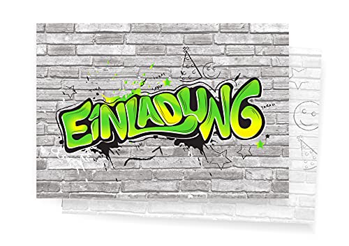 Friendly Fox Einladung Graffiti, 12 Einladungskarten zum Geburtstag, Einladung Jungen Mädchen, Geburtstagseinladung Partyeinladung Graffiti, Grün Friendly Fox Einladung Graffiti, 12 Einladungskarten zum Geburtstag, Einladung Jungen Mädchen, Geburtstagseinladung Partyeinladung Graffiti, Grün von Friendly Fox