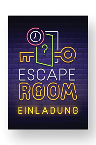 Friendly Fox Escape Room Einladung, 12 Detektiv Einladungskarten zum Kinder-Geburtstag Jungen Mädchen, Exit Game Kinder Einladung von Friendly Fox