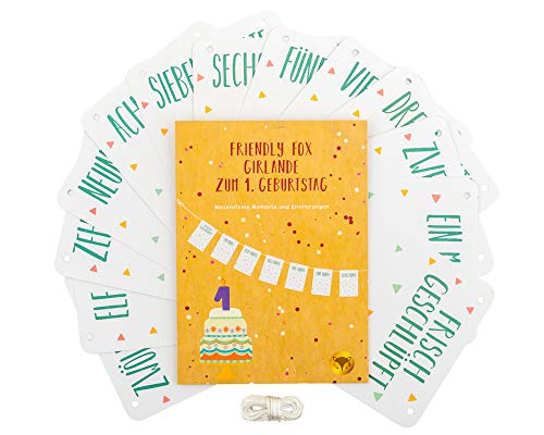 Friendly Fox Fotogirlande 1. Geburtstag, Wimpelkette Kinderzimmer Dekoration, Baby Meilensteine im 1. Lebensjahr, Bilderrahmen Friendly Fox Fotogirlande 1. Geburtstag, Wimpelkette Kinderzimmer Dekoration, Baby Meilensteine im 1. Lebensjahr, Bilderrahmen von Friendly Fox