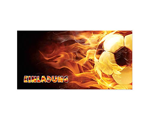Friendly Fox Fußball Einladungen, 12 Einladungskarten Fußball Geburtstag, DIN lang große Kinder Geburtstagseinladungen Feuer Fußball Friendly Fox Fußball Einladungen, 12 Einladungskarten Fußball Geburtstag, DIN lang große Kinder Geburtstagseinladungen Feuer Fußball von Friendly Fox