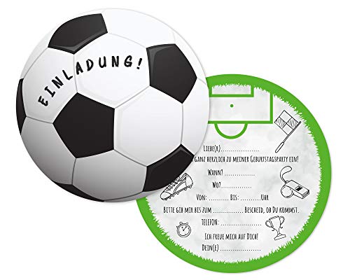 Friendly Fox Fußball Einladungen, 12 Einladungskarten Fußball Geburtstag, runde Geburtstagseinladungen 14,8 cm Durchmesser Friendly Fox Fußball Einladungen, 12 Einladungskarten Fußball Geburtstag, runde Geburtstagseinladungen 14,8 cm Durchmesser von Friendly Fox