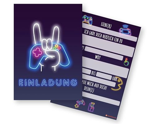 Friendly Fox Gaming Einladung, 12 Einladungskarten Kindergeburtstag Junge Mädchen Geburtstagseinladungen mit Umschlag, DIN A6 Einladungskarten Geburtstag Spieleabend Zocker Party Friendly Fox Gaming Einladung, 12 Einladungskarten Kindergeburtstag Junge Mädchen Geburtstagseinladungen mit Umschlag, DIN A6 Einladungskarten Geburtstag Spieleabend Zocker Party von Friendly Fox