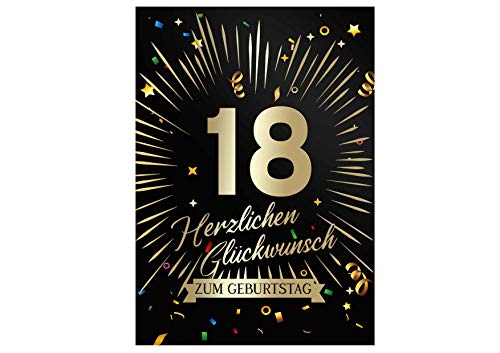 Friendly Fox Geburtstagskarte 18. Geburtstag, 1x Glückwunschkarte zum Geburtstag, DIN A5 Klappkarte Happy Birthday Friendly Fox Geburtstagskarte 18. Geburtstag, 1x Glückwunschkarte zum Geburtstag, DIN A5 Klappkarte Happy Birthday von Friendly Fox