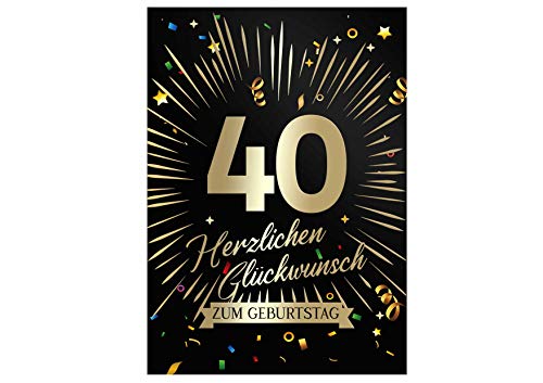 Friendly Fox Geburtstagskarte 40. Geburtstag, 1x Glückwunschkarte zum Geburtstag, DIN A5 Klappkarte Happy Birthday Friendly Fox Geburtstagskarte 40. Geburtstag, 1x Glückwunschkarte zum Geburtstag, DIN A5 Klappkarte Happy Birthday von Friendly Fox