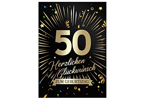 Friendly Fox Geburtstagskarte 50. Geburtstag, 1x Glückwunschkarte zum Geburtstag, DIN A5 Klappkarte Happy Birthday Friendly Fox Geburtstagskarte 50. Geburtstag, 1x Glückwunschkarte zum Geburtstag, DIN A5 Klappkarte Happy Birthday von Friendly Fox