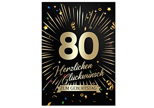 Friendly Fox Geburtstagskarte 80. Geburtstag, 1x Glückwunschkarte zum Geburtstag, DIN A5 Klappkarte Happy Birthday Friendly Fox Geburtstagskarte 80. Geburtstag, 1x Glückwunschkarte zum Geburtstag, DIN A5 Klappkarte Happy Birthday von Friendly Fox