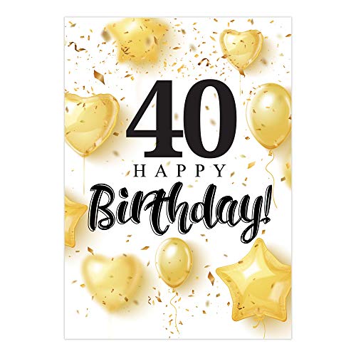 Friendly Fox Geburtstagskarte runder Geburtstag, 1x DIN A5 große Geburtstagskarte zum 40. Geburtstag, Glückwunschkarte Geburtstag, Happy Birthday Karte mit Umschlag, Klappkarte Friendly Fox Geburtstagskarte runder Geburtstag, 1x DIN A5 große Geburtstagskarte zum 40. Geburtstag, Glückwunschkarte Geburtstag, Happy Birthday Karte mit Umschlag, Klappkarte von Friendly Fox