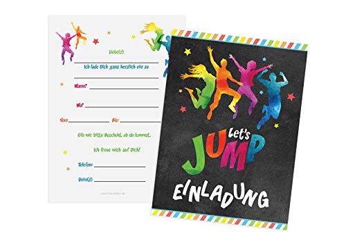 Friendly Fox Jump Party Einladung, 12 Trampolin Einladungskarten Kindergeburtstag, Jump Park Party von Friendly Fox