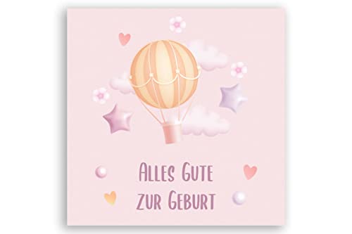 Friendly Fox Karte zur Geburt Mädchen, 1x quadratische Grußkarte Baby Geburt Glückwunsch Klappkarten mit Umschlag, Glückwunschkarte Geburt Mädchen Friendly Fox Karte zur Geburt Mädchen, 1x quadratische Grußkarte Baby Geburt Glückwunsch Klappkarten mit Umschlag, Glückwunschkarte Geburt Mädchen von Friendly Fox