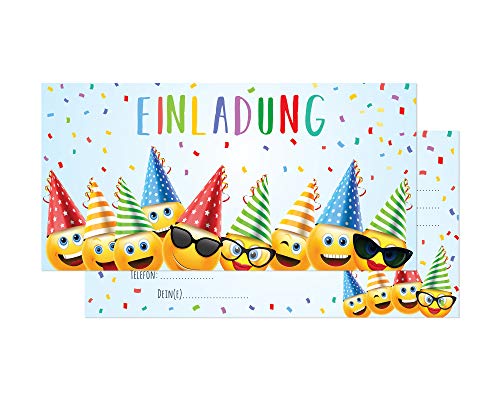 Friendly Fox Party Emoji Einladung, 12x Einladungskarten Kindergeburtstag Emojis, Geburtstagseinladung DIN lang Friendly Fox Party Emoji Einladung, 12x Einladungskarten Kindergeburtstag Emojis, Geburtstagseinladung DIN lang von Friendly Fox