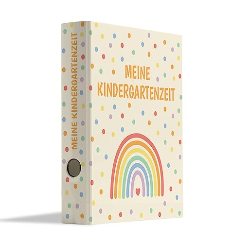 Friendly Fox Regenbogen Sammelordner Kinder, Erinnerungen Kindergarten Ordner, Meine Kindergartenzeit Ordner, DIN A4 Ordner für 350 Blatt, Rückenbreite 5,6 cm von Friendly Fox