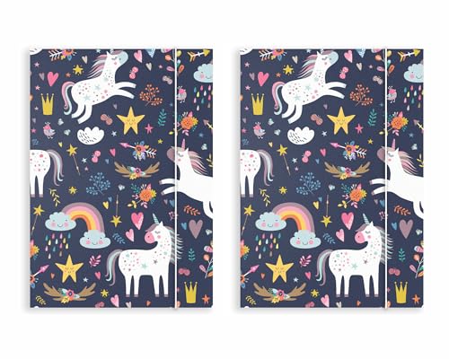 Friendly Fox DIN A4 Sammelmappen Einhorn, 2x Schulmappe Kinder, Postmappe A4 Schule mit Gummizug, bunte Hausaufgabenmappe Kinder Schule Friendly Fox DIN A4 Sammelmappen Einhorn, 2x Schulmappe Kinder, Postmappe A4 Schule mit Gummizug, bunte Hausaufgabenmappe Kinder Schule von Friendly Fox