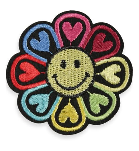 Farbenfrohes Highlight: Bügelbild Sonnenblume im Hippie-Style von Fries