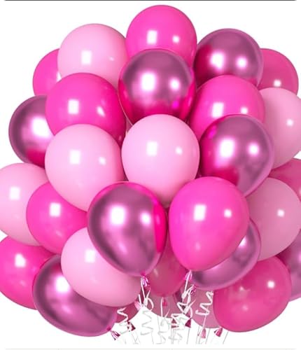 62pcs 12 Inch Hot Pink Balloons Set, Matte Dark Pink Balloons with Metallic Baloons Latex Helium Balloon for Women Girls Baby Shower Princess Theme Party Decorations Birthday Wedding Bridal Shower 62pcs 12 Inch Hot Pink Balloons Set, Matte Dark Pink Balloons with Metallic Baloons Latex Helium Balloon for Women Girls Baby Shower Princess Theme Party Decorations Birthday Wedding Bridal Shower von Frigg