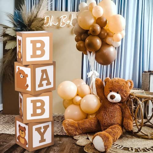 Baby Shower Ballon Boxen Dekorations, 4 Stück Braun Teddybär Babyparty Boxen für Jungen Mädchen, Baby Boxen Deko für Babyshower, Babyparty, Gender Reveal, Geburtstag und Teddybär Thema Party Dekor Baby Shower Ballon Boxen Dekorations, 4 Stück Braun Teddybär Babyparty Boxen für Jungen Mädchen, Baby Boxen Deko für Babyshower, Babyparty, Gender Reveal, Geburtstag und Teddybär Thema Party Dekor von Frigg