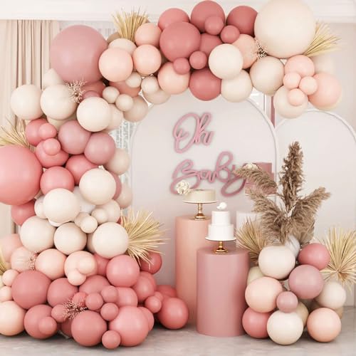 Rosa Luftballon Girlande Geburtstag, Ballonbogen - Luftballons Rosa, Weiche Orangefarbene Ballons und Sandfarbene Weiße Ballons, Ballongirlande für Babyparty Deko, Geburtstagsdeko Mädchen, Hochzeit Rosa Luftballon Girlande Geburtstag, Ballonbogen - Luftballons Rosa, Weiche Orangefarbene Ballons und Sandfarbene Weiße Ballons, Ballongirlande für Babyparty Deko, Geburtstagsdeko Mädchen, Hochzeit von Frigg