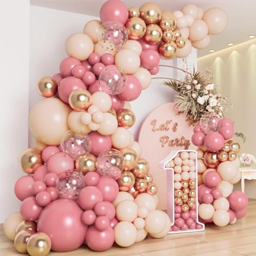 Luftballon Girlande Rosa, 109 Stück Ballon Girlande mit Luftballons Rosa, Weiche Orangefarbene und Gold, Rosa gold Ballons für Babyparty Deko, Geburtstagsdeko Mädchen, Hochzeit, Baby Shower, Taufe Luftballon Girlande Rosa, 109 Stück Ballon Girlande mit Luftballons Rosa, Weiche Orangefarbene und Gold, Rosa gold Ballons für Babyparty Deko, Geburtstagsdeko Mädchen, Hochzeit, Baby Shower, Taufe von Frigg