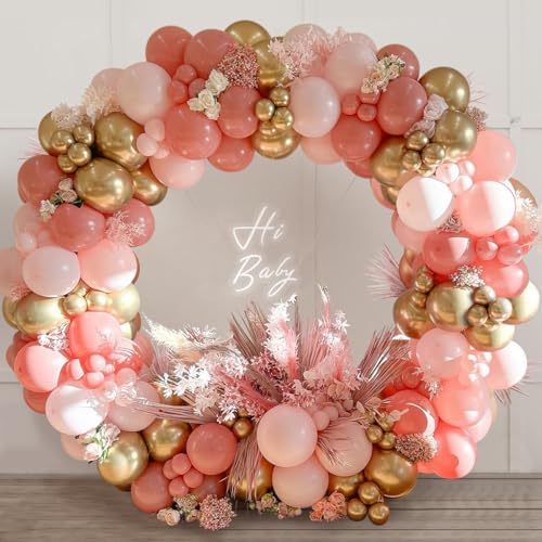 Rosa Gold Luftballons Girlande Geburtstagsdeko Mädchen, 132 Stück Ballonbogen mit Rosa Luftballons, Gold Luftballons, Ballongirlande für Birthday Decorations, Hochzeitsdeko, Babyparty Deko, Verlobung Rosa Gold Luftballons Girlande Geburtstagsdeko Mädchen, 132 Stück Ballonbogen mit Rosa Luftballons, Gold Luftballons, Ballongirlande für Birthday Decorations, Hochzeitsdeko, Babyparty Deko, Verlobung von Frigg