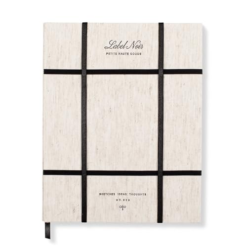 Fringe Studio Bookcloth Wrapped Flex Cover Skizzenbuch mit elastischem Raster, Noir Skizzen und Gedanken, ca. 19,1 cm B x 23,5 cm H, 60 perforierte Blätter, Noir Collection (829BC001FSC) von Fringe