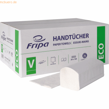 Fripa Papierhandtuch ECO 4012104 25x23cm 20x160 Blatt von Fripa