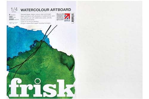 Frisk 14011001 Aquarell Artboards, Papier, weiß, 1/4 Imperial (280 x 380mm) von Frisk
