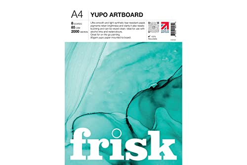 Frisk 14381004 A4 Pack of 8 YUPO Artboard, weiß von Frisk