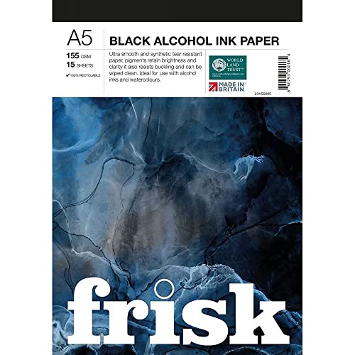Frisk Alkohol-Tintenpapier, 155 g/m², 15 Blatt, A5, Schwarz, 23156005 von Frisk