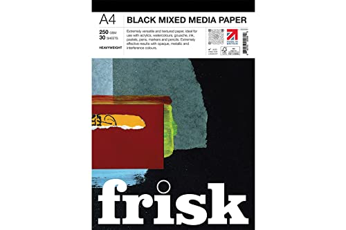 Frisk Black Mixed Media Papierblock, 250 g/m², 30 Blatt, A4 Frisk Black Mixed Media Papierblock, 250 g/m², 30 Blatt, A4 von Frisk