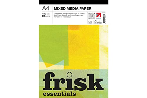 Frisk Essentials Mixed Media Papierblock, 150 g/m², 30 Blatt, A4, Weiß Frisk Essentials Mixed Media Papierblock, 150 g/m², 30 Blatt, A4, Weiß von Frisk