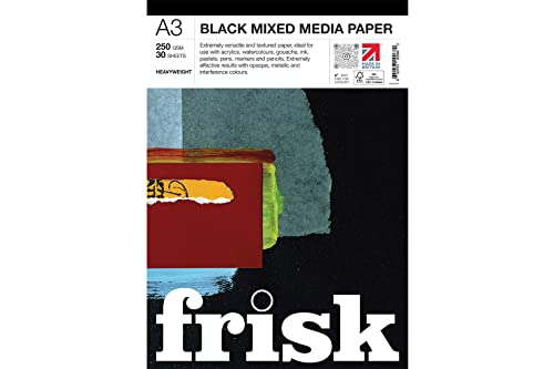 Frisk Papierblock für gemischte Medien, 250 g/m², 30 Blatt, A3 von Frisk