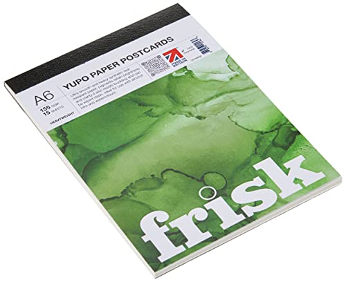 Frisk Yupo Papier Postkarten, 155 g/m², 15 Blatt, A6, Weiß von Frisk