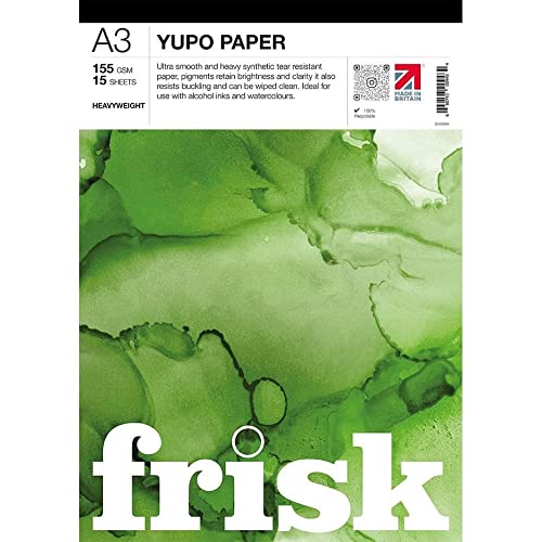 Frisk Yupo Papierblock, schwer, 155 g/m², 15 Blatt, A3, Weiß Frisk Yupo Papierblock, schwer, 155 g/m², 15 Blatt, A3, Weiß von Frisk