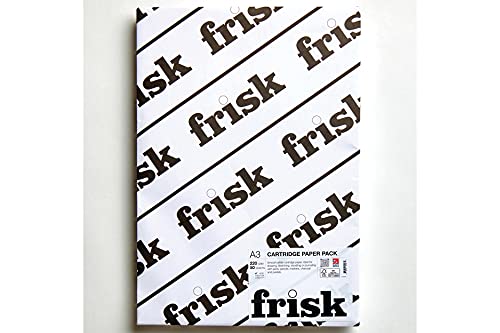 Frisk Zeichenpapier, 220 g/m², A3, Einzelhandel, 50 Stück (Packung), Papier, weiß, 42 x 30 x 2 cm von Frisk