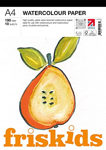 Friskids IDS Aquarellblock, 190 g/m², 10 Blatt, A4, Weiß Friskids IDS Aquarellblock, 190 g/m², 10 Blatt, A4, Weiß von Friskids